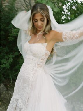 GALIA LAHAV - Ivory Cathedral Veil (PLAIN)